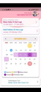 Tampilan Aplikasi Kalender Haid Saya