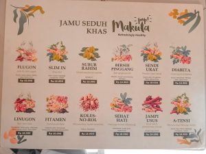 Menu Makuta Jamu Cafe Semarang