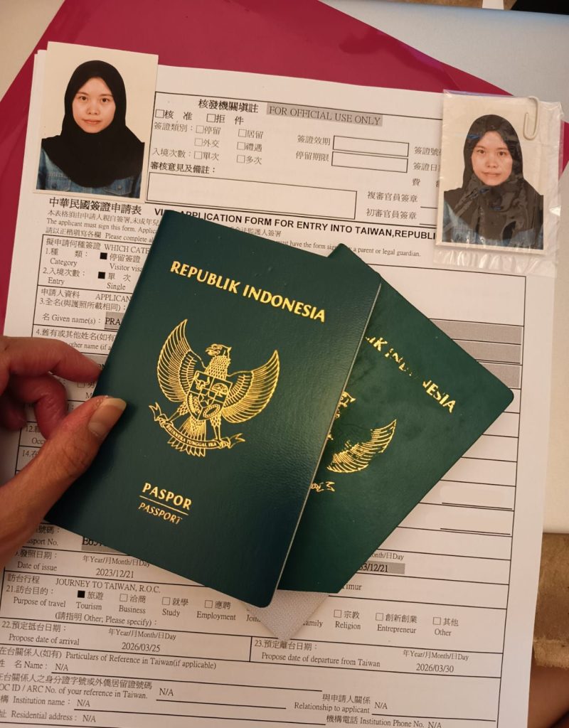 Dokumen untuk pengajuan Visa Taiwan